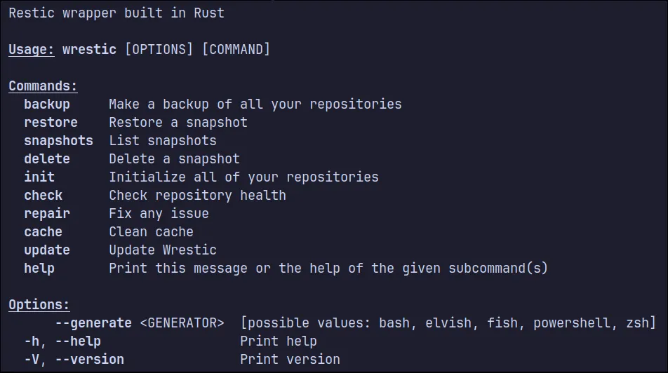 wrestic cli